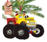 Personalised Monster Truck Ornament 2025 - Fast & Free 24h Customisation - Kids Christmas Ornaments for Tree - Custom Gift Wrapped Jam Toy Keepsake for Girls, Boys