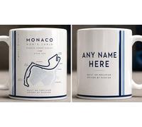Personalised Monte Carlo Street Circuit Mug, White, Ceramic, F1 Racing Theme, Custom Name