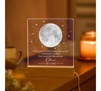 Personalised Moon Phase Lamp Gift for Dad, Custom Acrylic Night Light