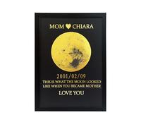 Personalised Moon Phase Picture Frame Custom Art Real Moon Phase This is What The Moon Looked Like Gold Foil Moon Phase Gifts for Chtistamas, Mother's Day, Birthday, Anniversary, Wedding