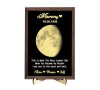 Personalised Moon Phase Picture Frame Custom Name Text Date This Is What The Moon Looked Like Mothers Day Wood Lunar Print Art Frame Gifts Moon Phase Picture Art For Mom (style 12)