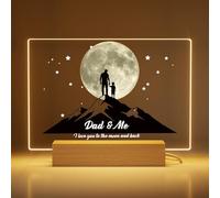 Personalised Moon Phase Plaque for Dad, Custom Keepsake with Kids Names & Dates, Engraved Acrylic Sign for Home Deco, Personalised Gift for Father Birthday Christmas from Son Daughter