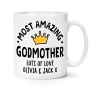 Personalised Most Amazing Godmother Crown 10oz Mug Cup