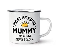Personalised Most Amazing Mummy Crown Enamel Mug Cup