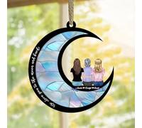 Personalised Mother Daughter On The Moon Window Hanging Ornament Custom Name Personalised Window Suncatcher Hanging Ornament Mothers Day Decor Gifts Funny Gifts For Mom Grandma (style 16)