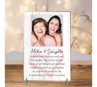 Personalised Mother & Daughter Photo Plaque - Heartfelt Gift with Poetic Bonding Quote, Celebrating Eternal Love and Unbreakable Trust (Acrylic Indoor & Outdoor Use, A4 30cm x 21cm)