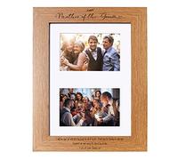 Personalised Mother Of The Groom Double Photo Picture Frame Landscape 6x4 Inch Brown