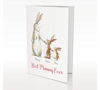 Personalised Mother’s Day Card for Mum with Envelope, Traditional Greeting Card Gifts for Grandma, Nan or Nanny from Daughter or Son, Printed in UK (Bunny)