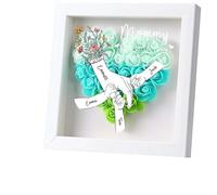 Personalised Mother’s Day Flower Shadow Box, Custom Name Heart Artificial Rose Frame Mother's Day Birthday for Mum Wife Grandma