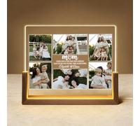 Personalised Mother’s Day Gifts Custom Acrylic Night Light with Photo Frame & Collage Design Birthday Gifts for Mum Best Mum Mam Memorial Forever Romantic Present (Photos and text - 2)