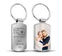 Personalised Mother’s Day Photo Keyring for Mum Custom Engraved Message Tag with Your Own Picture Gift from Son Daughter Kids Keepsake Keychain for Mum Nan Grandma 11 Designs or Custom Text