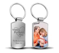 Personalised Mother’s Day Photo Keyring for Mum Custom Engraved Message Tag with Your Own Picture Gift from Son Daughter Kids Keepsake Keychain for Mum Nan Grandma 11 Designs or Custom Text
