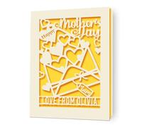 Personalised Mothers Day Card Gifts Custom Mothers Day Cards for Mum Greeting Cards Happy Mother's Day Card with Any Name for Mom Mama Mummy Nanny from Son Daughter Best Mum Gifts(Gold)