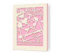Personalised Mothers Day Card Gifts Custom Mothers Day Cards for Mum Greeting Cards Happy Mother's Day Card with Any Name for Mom Mama Mummy Nanny from Son Daughter Best Mum Gifts(Pink)