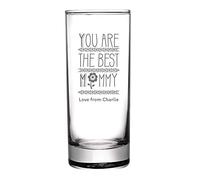 Personalised Mothers Day Engraved HiBall Glass - You are The Best Mommy with Customised Message