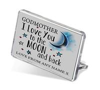 Personalised Mothers Day Godmother I love You To The Moon And Back Sentimental Keepsake Birthday Gift Memories Fridge Magnet.
