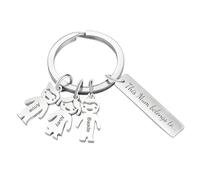 Personalised Mothers Day Keyring for Mum - Custom Kids Names Keychain for Mummy, Family Names Engraved Key Ring (Silver, Stainless Steel) | Mum Gifts for Mothers Day Birthday