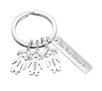 Personalised Mothers Day Keyring for Mum - Custom Kids Names Keychain for Mummy, Family Names Engraved Key Ring (Silver, Stainless Steel) | Mum Gifts for Mothers Day Birthday