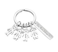 Personalised Mothers Day Keyring for Mum - Custom Kids Names Keychain for Mummy, Family Names Engraved Key Ring (Silver, Stainless Steel) | Mum Gifts for Mothers Day Birthday