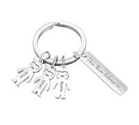 Personalised Mothers Day Keyring for Mum - Custom Kids Names Keychain for Mummy, Family Names Engraved Key Ring (Silver, Stainless Steel) | Mum Gifts for Mothers Day Birthday
