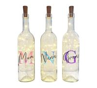Personalised Mothers Day Light Up LED Wine Glass Bottle Initial Keepsake Gifts for Mum, Mom, Mummy, Nan, Nana, Nanny, Granny, Grandma, Special Birthday Present, Christmas from Daughter, Son