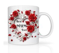 Personalised Mothers Day Mugs Gifts for Mum from Daughter & Son 11oz Ceramic Coffee Cup Best Mum Ever Tea Nan Grandma Nana Gran Novelty Mug Birthday Presents