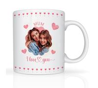 Personalised Mothers Day Photo Mug Gifts for Mum from Daughter & Son 11oz Ceramic Coffee Cup Mum I Love You Nan Grandma Nana Gran Novelty Mug