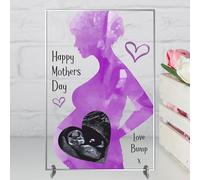 Personalised Mother's Day Ultrasound Photo Plaque | Customised Baby Scan Gift from Bump | Unique Keepsake for Mum-to-Be | Photo Baby Scan Gifts (Purple, Acrylic - A5 (21cm x 15cm), Unframed)