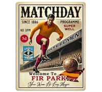 Personalised Motherwell Football Metal Wall Sign, Match Day Programme, Vintage Club Retro Fan Plaque, Kick Off, Man Cave Home Bar Decor Dad Birthday Gift - PCS60