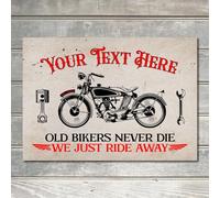 PERSONALISED Motorcycle Sign Bike Custom Name Gift Wall Art Decor Metal Plaque