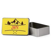 Personalised Mountains Themed Mountains Camping Lovers Funny Rectangular Shaped Portable Metal Tin Storage Box. (Rectangular)