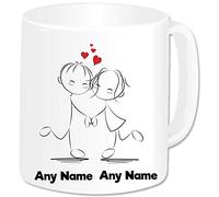 Personalised Mr and Mrs Gifts Mug Coffee Cup - Romantic Love Hearts Couples Gifts Idea for Engagement Wedding Anniversary Valentines Christmas Birthday Present (Design: Dancing)