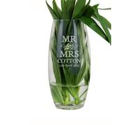 Personalised Mr & Mrs Bullet Vase Personalised Memento Company Clear One Size