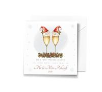 Personalised Mr & Mrs Christmas Card - Champange Design - Custom Xmas Card for Mr & Mr, Mrs & Mrs, or First Christmas as Mr & Mrs - Couple Christmas Greeting Keepsake
