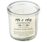 Personalised Mr & Mrs Gift Scented Candle Jar Custom Message Wedding Gifts Newly Weds Candles Just Married Present Husband Wife Keepsake for Couples (Large)