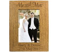 Personalised Mr & Mrs Wooden 5x7 Photo Frame