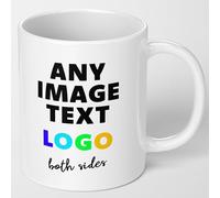 Personalised Mug - Add Any Picture, Customised Text Or Logo Design On to This 11oz Coffee Cup. Ideal for Logo Mugs, Gifts for Him, Gifts for Her, Mothers Day, Fathers Day or Birthdays