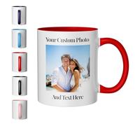 Personalised Mug - Any Text, Design, Picture or Logo | Personalized 11oz Ceramic Mugs | Customizable Gift for Men, Women, Friends & Family (Red)