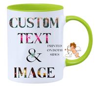 Personalised Mug - Any Text, Design, Picture or Logo | Personalized 11oz Ceramic Mugs | Customizable Gift for Men, Women, Friends & Family (Green)