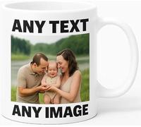 Personalised Mug Any Text & Photo - Customised Mug & Tea Cup - Personalised Gift for Fathers Day, Mothers Day, Valentines Day, Birthday, Anniversary & Wedding - 11 Oz Coffee Cup