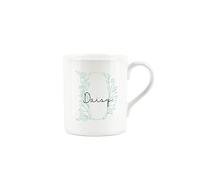 Personalised Mug, Custom Birthday Gift Mug, Name Bone China Mug, Floral Green Letter D Mug - Small Coffee Tea Mug Present Personalised Initial Gift