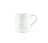 Personalised Mug, Custom Birthday Gift Mug, Name Bone China Mug, Floral Green Letter L Mug - Small Coffee Tea Mug Present Personalised Initial Gift