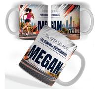 Personalised Mug for Runners with Her Name, 360° Print, Gifts for Women | The Official Mug for Running Enthusiasts printed all the way round, her name in bold, 330 ml (11 oz), dishwasher safe