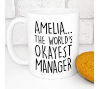 Personalised Mug - Funny Secret Santa Gift - Add A Message - World's Okayest (Manager)