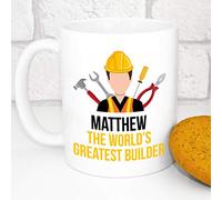 Personalised Mug - Funny Secret Santa Gift - Add A Name - World's Greatest (Builder)