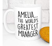 Personalised Mug - Funny Secret Santa Gift - Add A Name - World's Greatest (Manager)