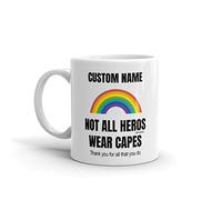 Personalised Mug Rainbow Superheroes - Thank You Gift, Thank You Gifts for Women Men, Thank You Mug, Thank You Cup, Thank You Presents, Appreciation Gifts - Christmas - Not All Heros wear Capes.