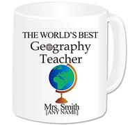 Personalised Mug - Thank You the World's Best Teacher Mugs - Geography Teacher Mug (A GoPersonalised Design)