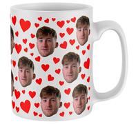 Personalised Mug Valentines Day Boyfriend Girlfriend Face All Over Print Love Hearts Coffee Tea Funny Custom Mug