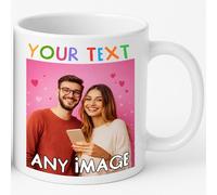 Personalised Mug with Any Text & Photo - Customised 11 Oz Ceramic Cup with Name, Logo or Design, Perfect as a Personalised Gift for Valentine's Day, Birthdays, Anniversaries, Him or Her